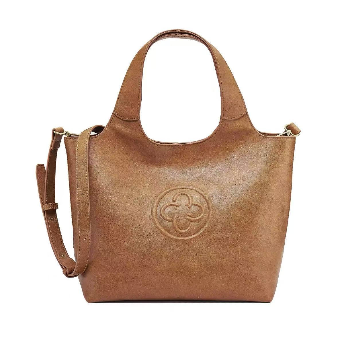 QARELA Italian Leather Tote Bag for Women, Designer Underarm Shoulder Bag – Premium Small Minimalist Handbag for Work & Daily Commute