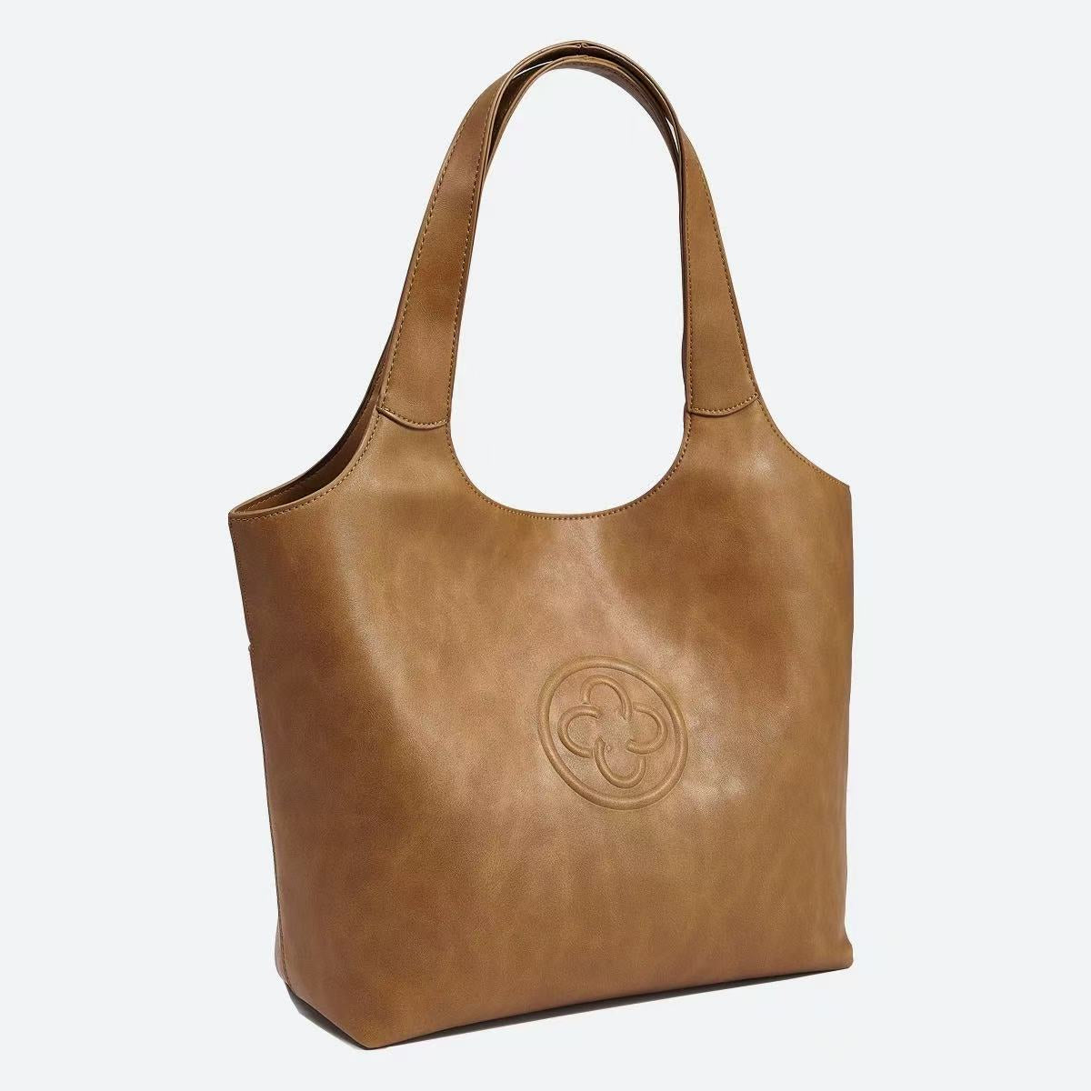 QARELA Italian Leather Tote Bag for Women, Designer Underarm Shoulder Bag – Premium Small Minimalist Handbag for Work & Daily Commute